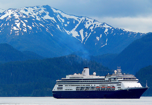 Holland America Cruise Ship SS Zaandam Sailing in Sitka, Alaska Holland America Cruise Ship SS Zaandam Sailing in Sitka, Alaska. Photo: controltheweb, Flickr