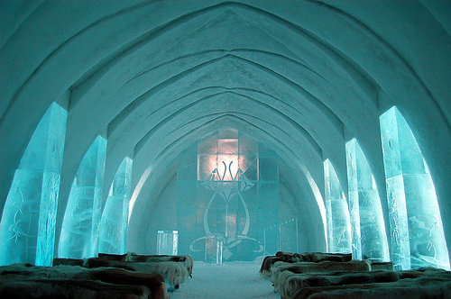 Cozy Church in Jukkasjarvi Ice Hotel, Photo: bjaglin, Flickr Cozy Church in Jukkasjarvi Ice Hotel, Photo: bjaglin, Flickr