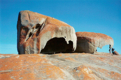 Remarkable Rocks Hollow Formations Covered in Orange Lichen, Photo: thornj, Flickr Remarkable Rocks Hollow Formations Covered in Orange Lichen, Photo: thornj, Flickr