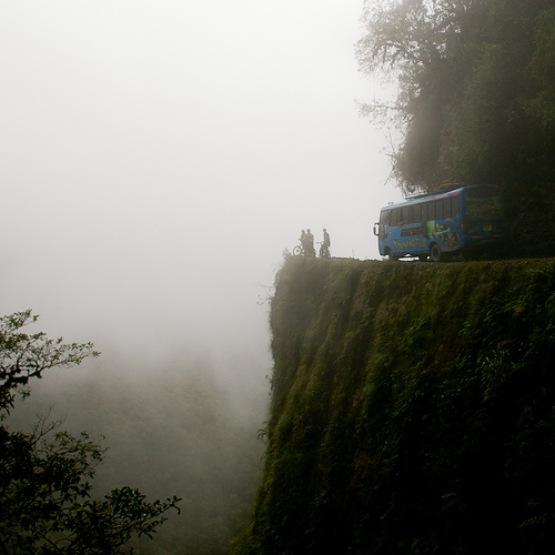 Road of Death in Bolivia Attracts Thrill Seekers Who Descend it on Mountain Bikes, Photo by Señor Hans , Flickr Road of Death in Bolivia Attracts Thrill Seekers Who Descend it on Mountain Bikes, Photo by Señor Hans , Flickr