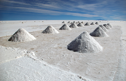 Salt Mining at Salar de Uyuni During Dry Season, Photo by Jessie Reeder, Flickr