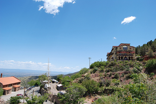 Grand Hotel located on a ghostly hill in Jerome, Arizona