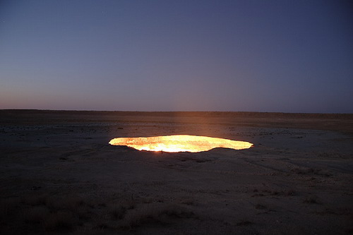 The Door to Hell - Burning Gas Crater in Darvaza, Turkmenistan