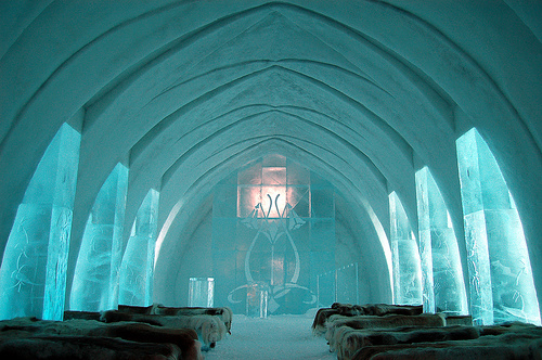 Cozy Church in Jukkasjarvi Ice Hotel, Photo: bjaglin, Flickr