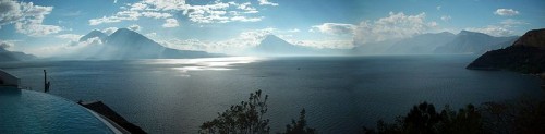 Panoramic View of Lake Atitlan in Guatemala Taken from Tzam Poc Hotel in Santa Catarina Polopo, Photo: Emilio Piovesan, Wikipedia