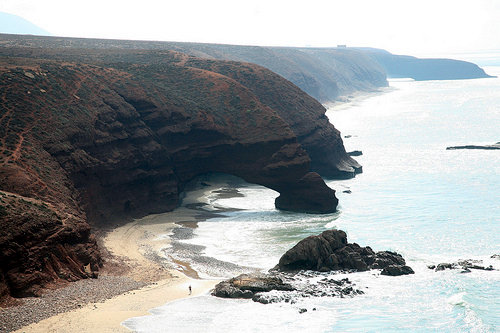 View of Natural Arches on Legzira Beach from the Air, Photo: penbontrhydybeddau, Flickr