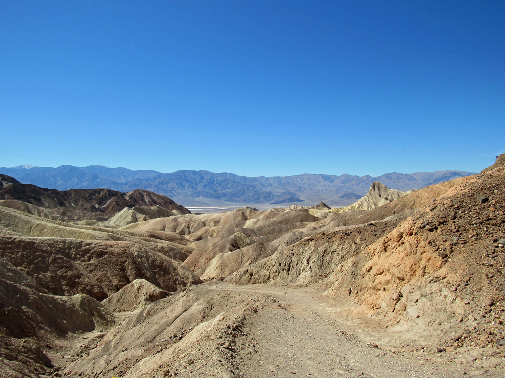 Parched Zabriskie Point Trail at Death Valley National Park in California