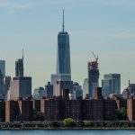 Manhattan in New York City Seen from Long Island, USA