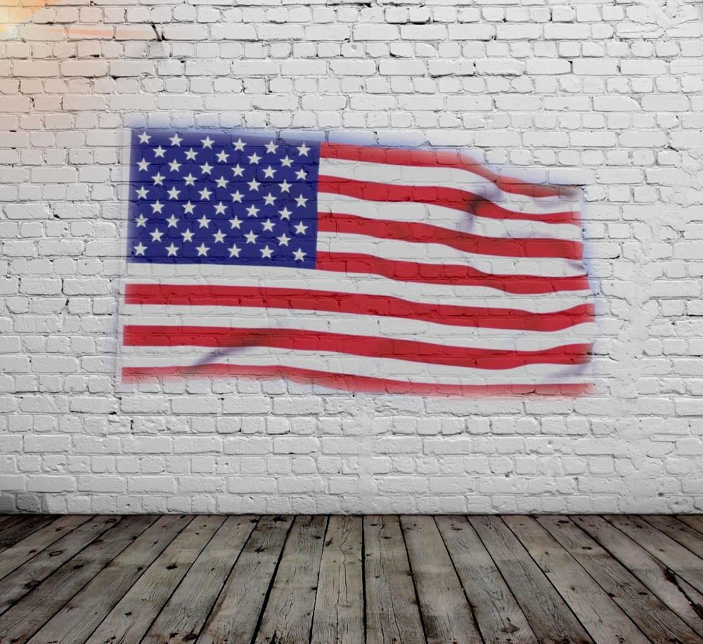 USA Flag Painting on the Wall