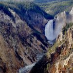 Lower Falls and Artist Point on Grand Canyon, Yellowstone River, Photo by Bernard Spragg. NZ, Flickr